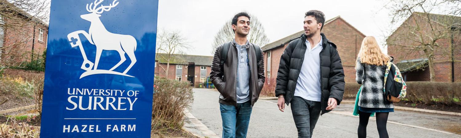 Students walking around Hazel Farm accommodation